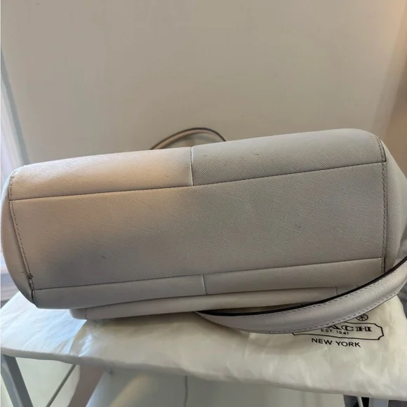 Coach Madison Madeline Cream Handbag with Gold Accents